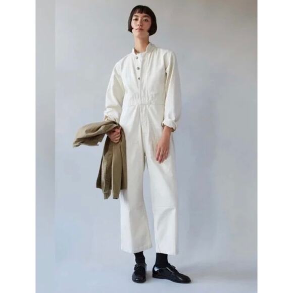 Caron Callahan NWT Fincher Small Ivory Cream Jumpsuit Utility Cotton Flightsuit - Picture 1 of 13